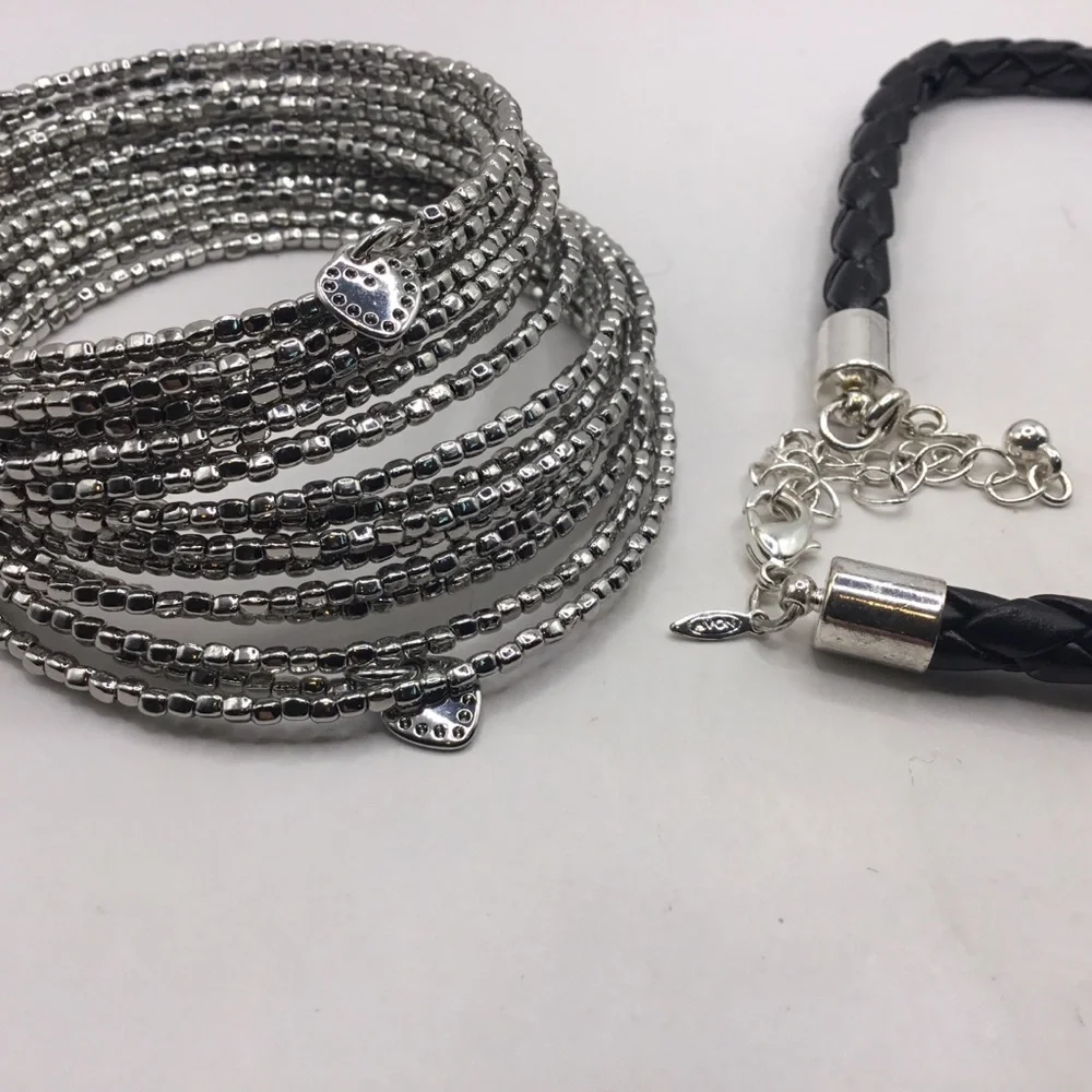 Vintage AVON Etched Heart Locket and STELLA & DOT Bardot Spiral Bracelet 🔥 - Picture 2 of 8